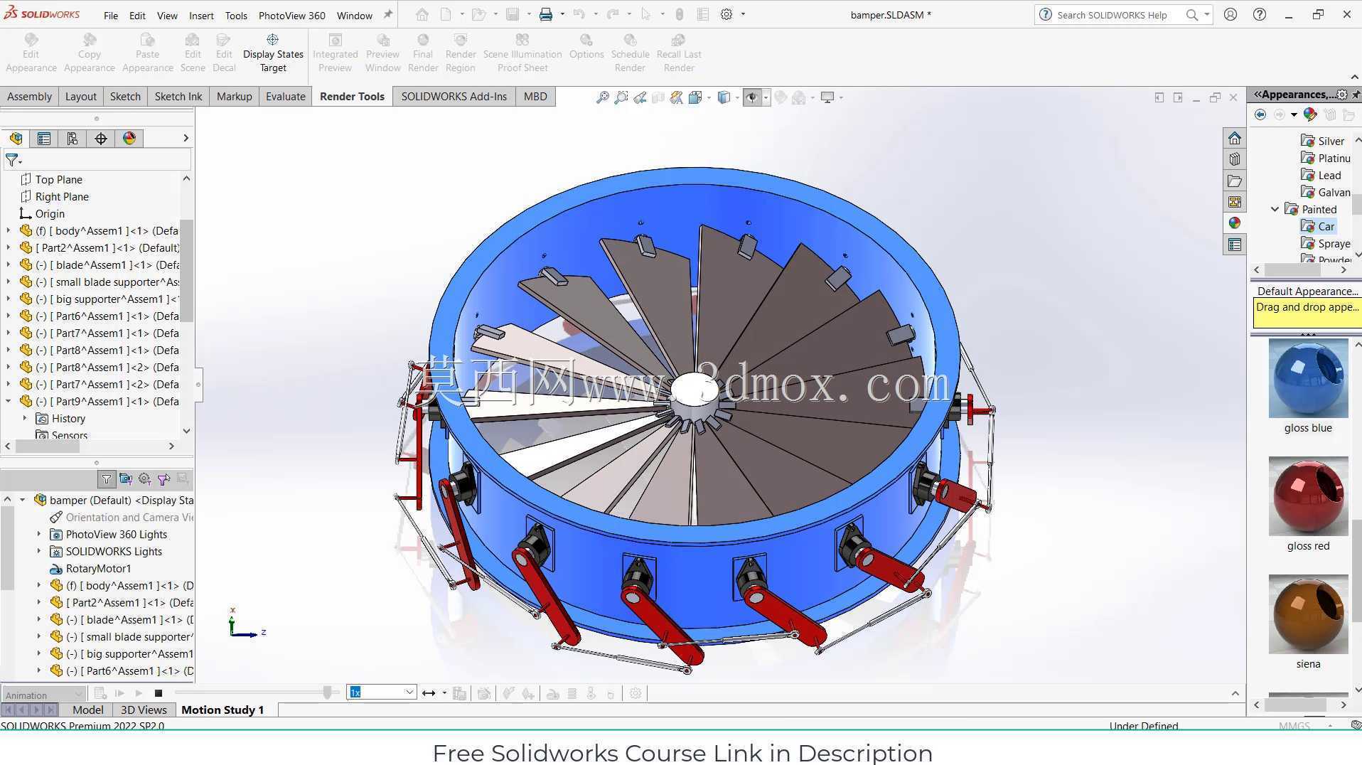 Solidworks中的涡流阻尼器机制