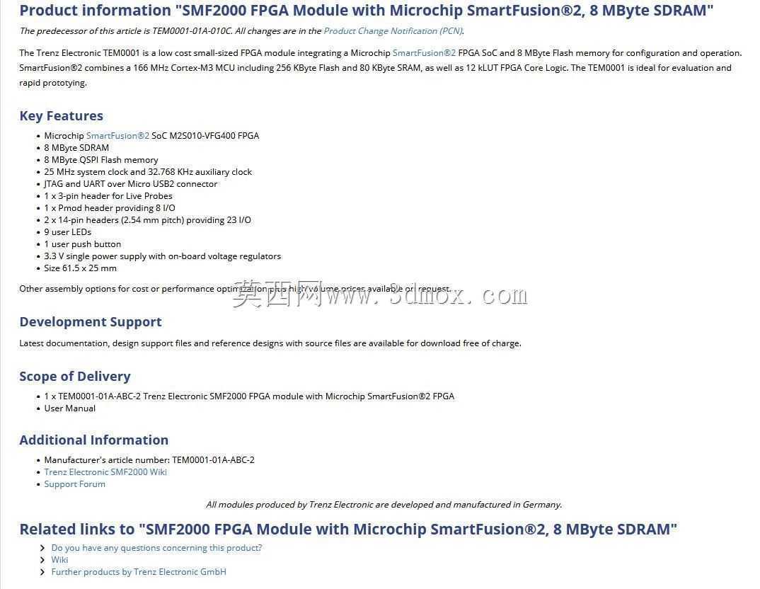 Trenz Microchip��SmartFusion2��SoC FPGAģ��