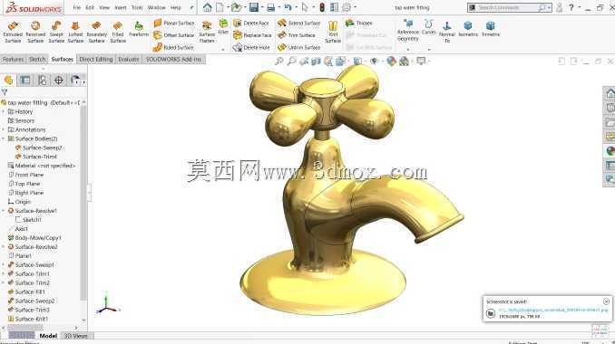 SolidWorks�߼�����̳�ˮ��ͷ���