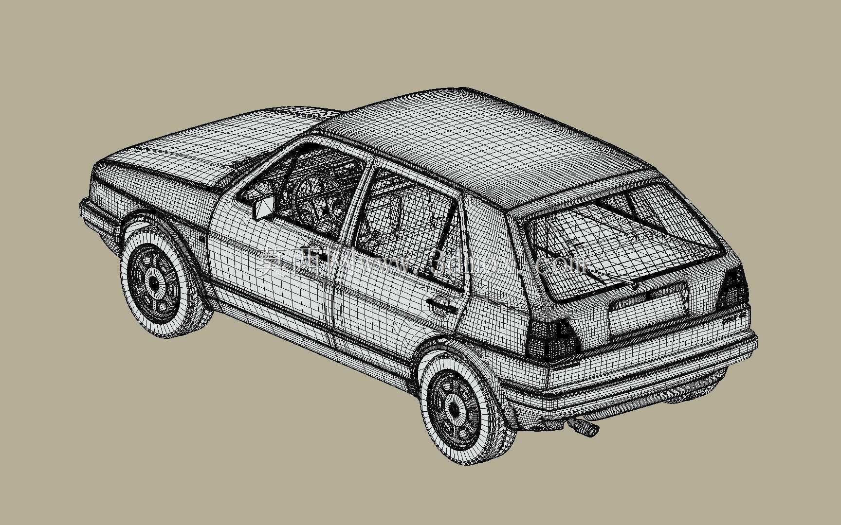 大众高尔夫GL 1990 3D模型
