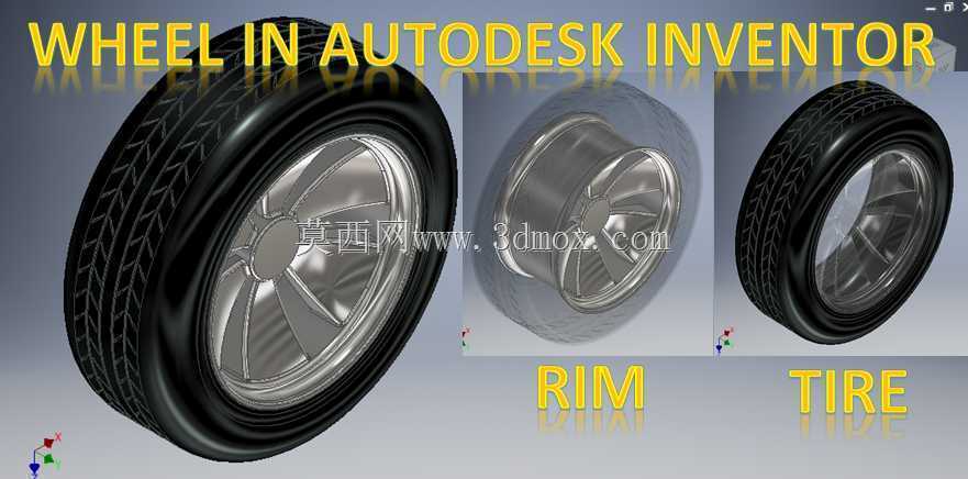 Autodesk Inventor中的车轮||Inventor教程||Inventors中的装配||Autodesk Inventort中的轮胎