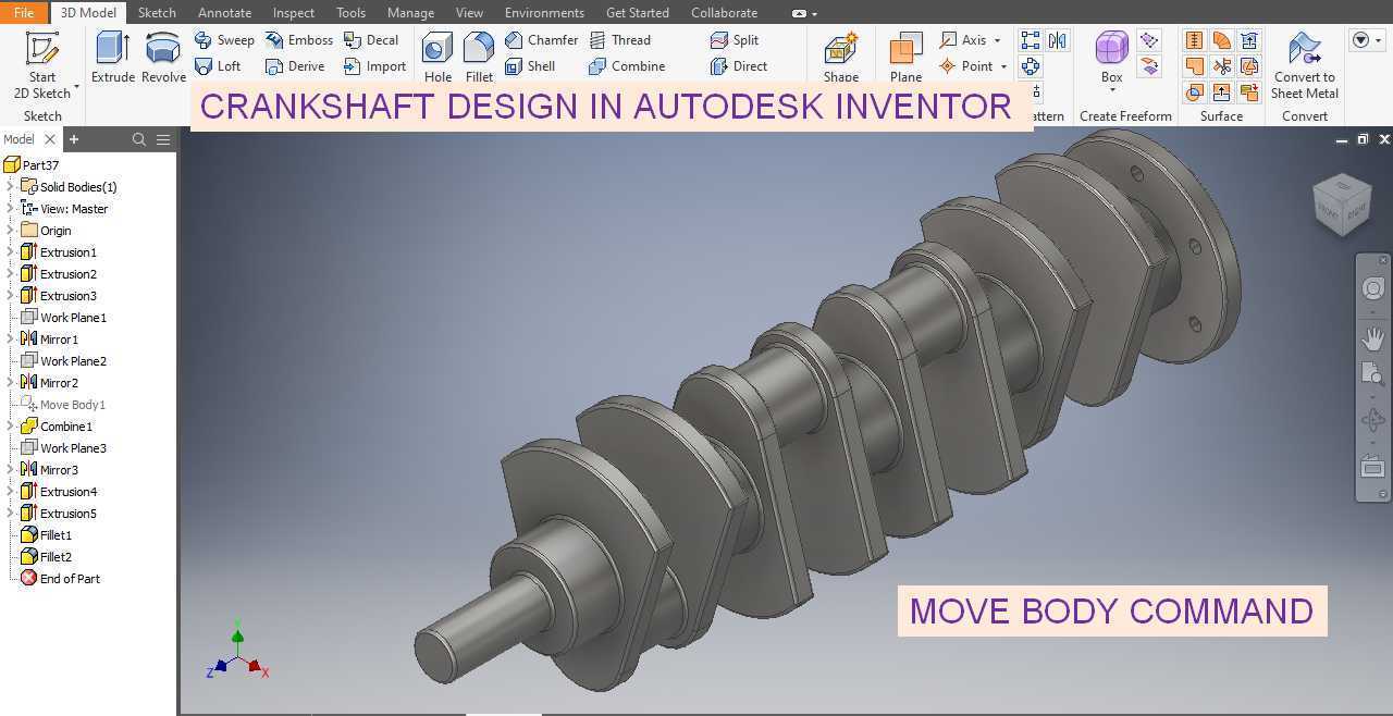 Autodesk Inventor中的曲轴设计||Inventor教程||#Autodesk Inventory中的三维建模