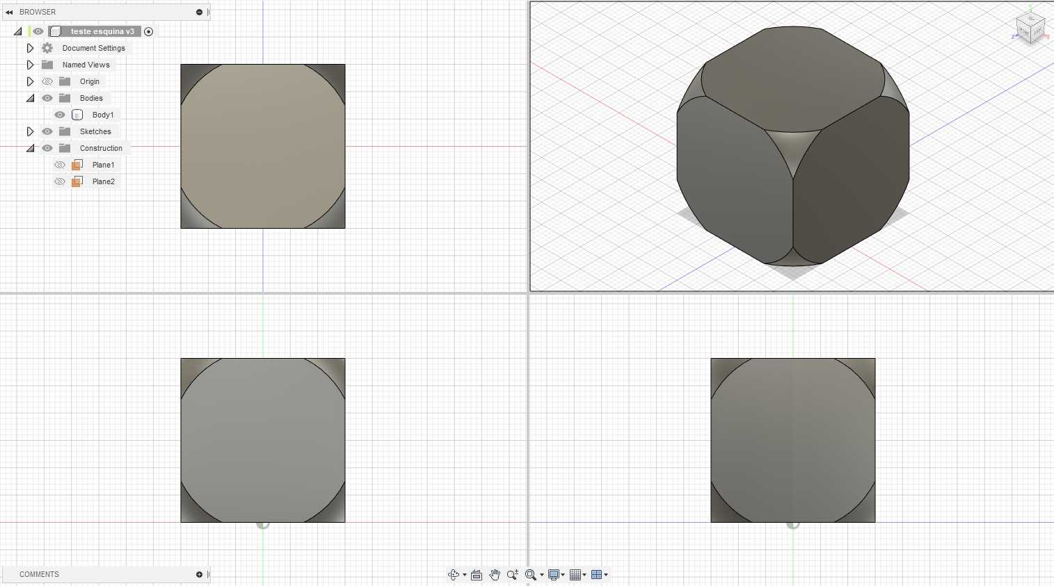 Cubo com esquinas arredondadas-Prática Fusion 360