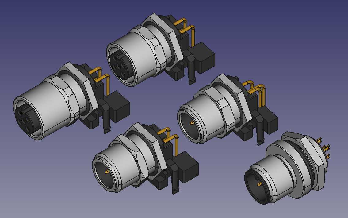 M12 5位置连接器