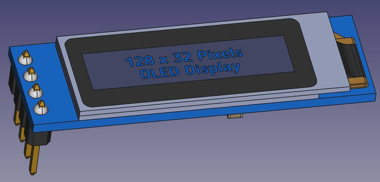128 x 32 OLED显示屏0.91英寸I2C