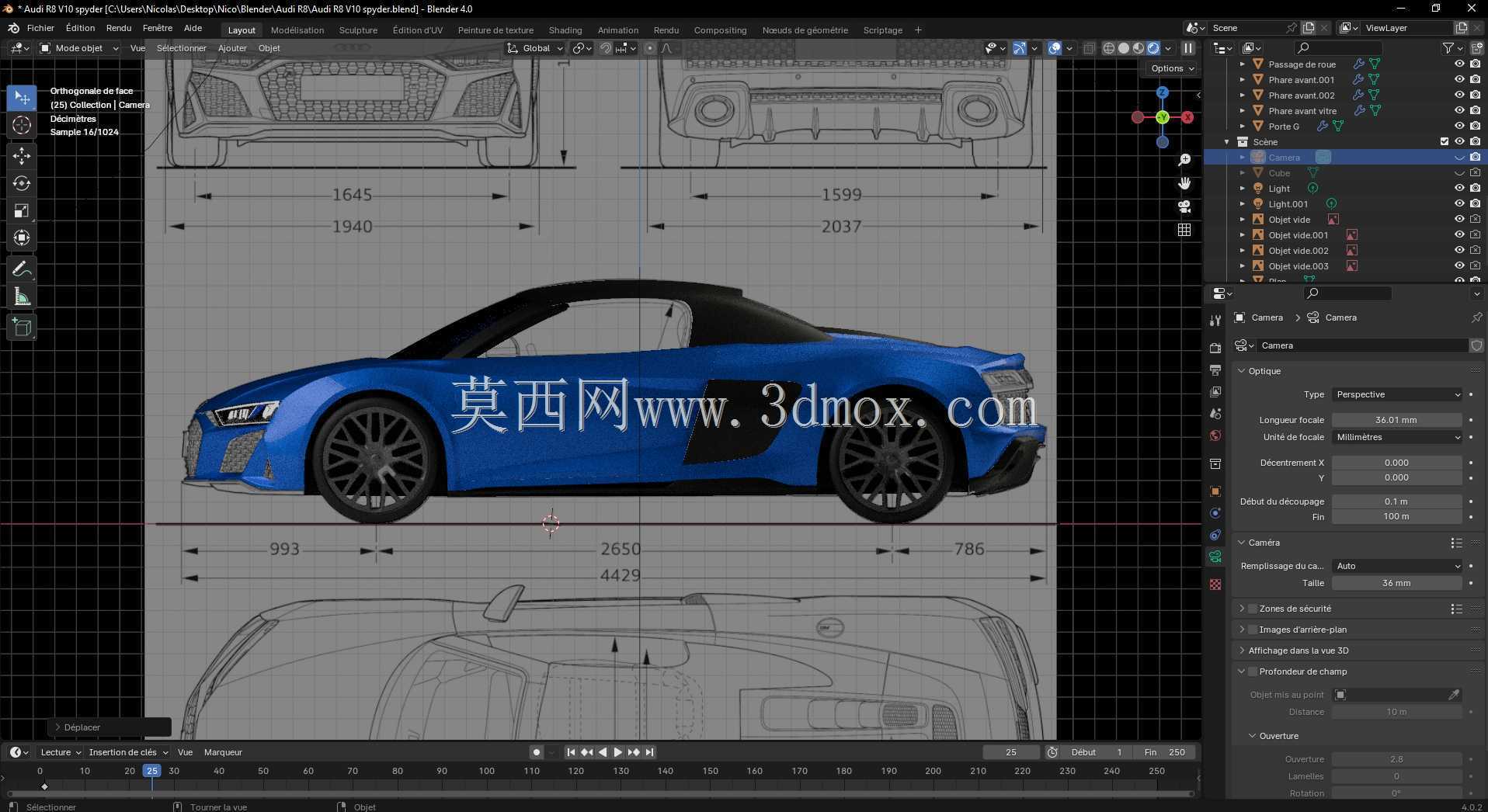 Blender Projet 05奥迪R8 V10 Spyder
