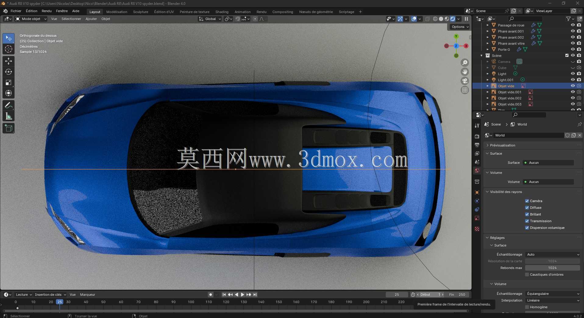 Blender Projet 05奥迪R8 V10 Spyder