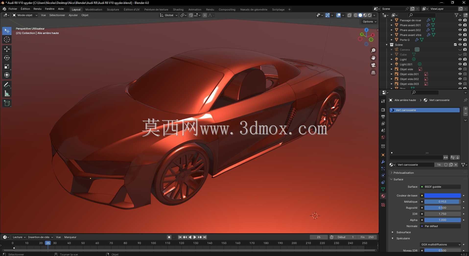 Blender Projet 05奥迪R8 V10 Spyder