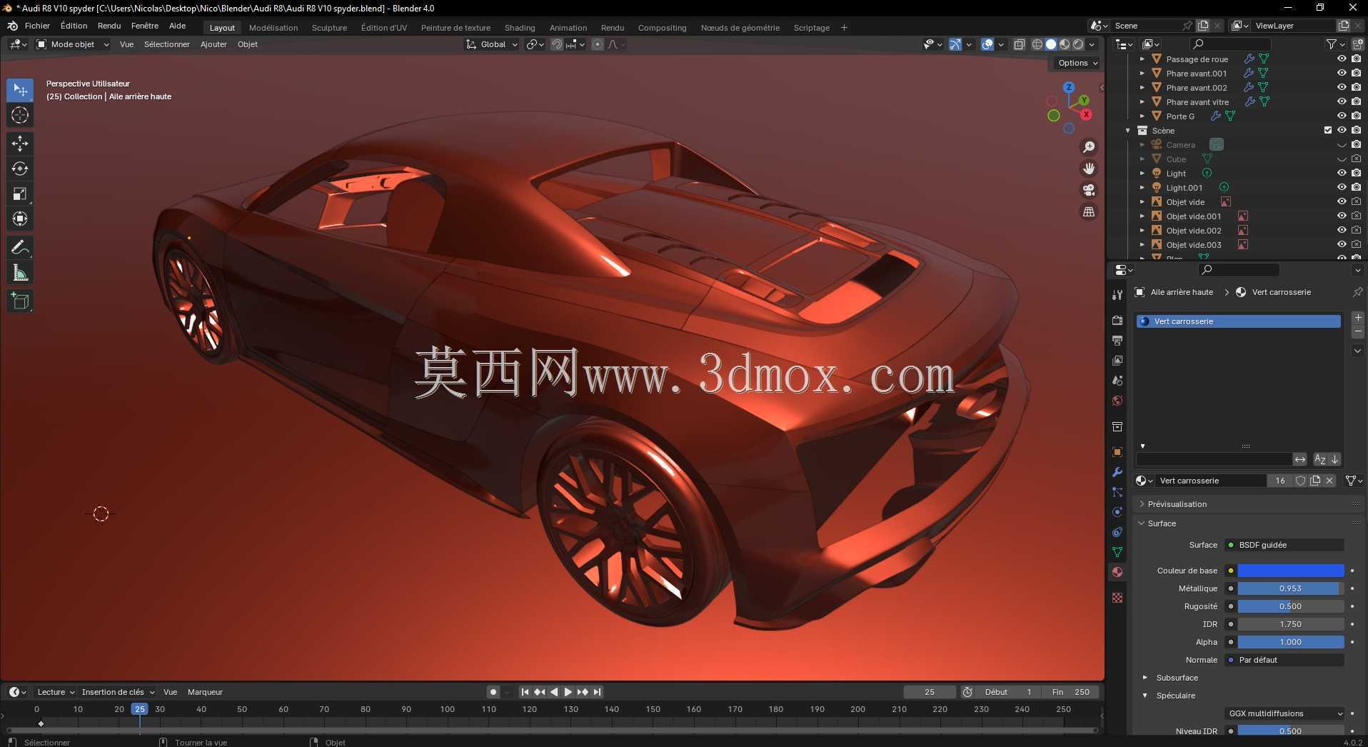 Blender Projet 05奥迪R8 V10 Spyder