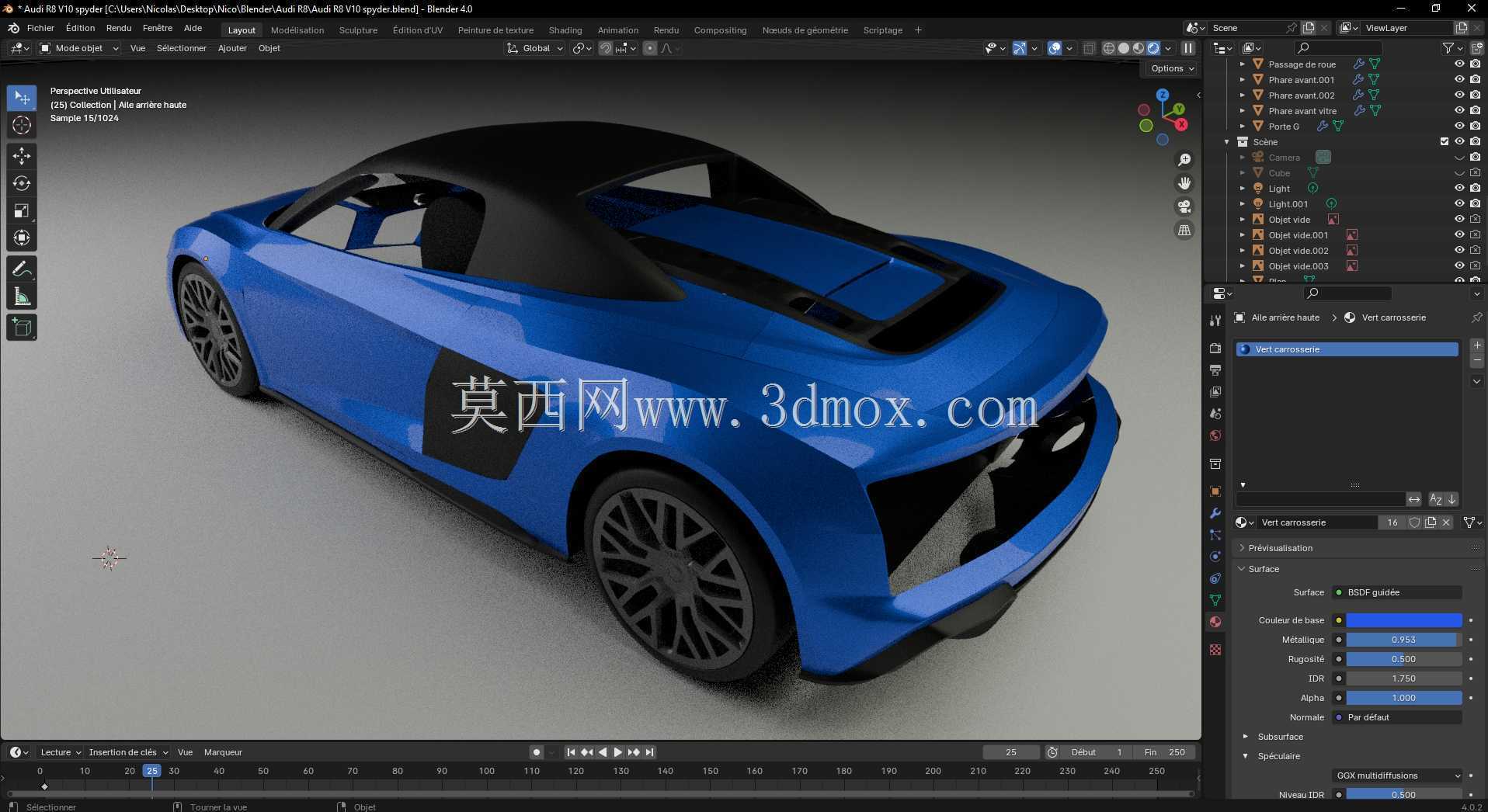 Blender Projet 05奥迪R8 V10 Spyder