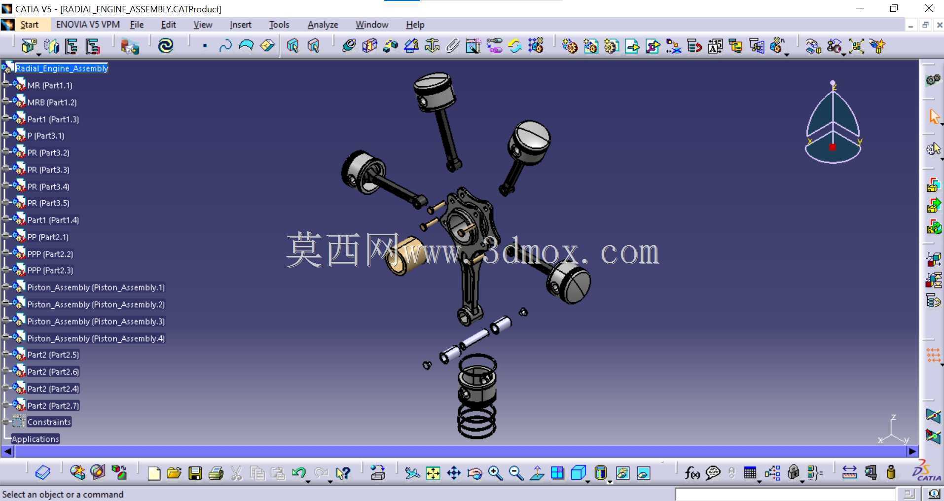 径向发动机总成