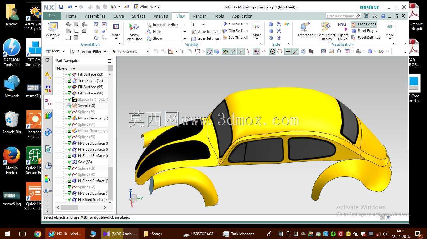 ���ڼ׿ǳ���������NX�е�3D���洦��