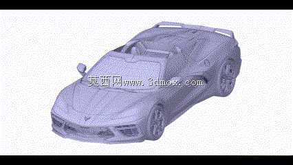 3����C8 Corvette CADģ�͵ĺ������ͼ��STL�ļ���