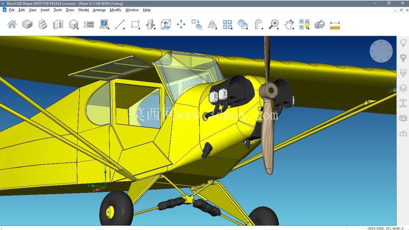 Piper J-3 Cub(可编辑和可扩展套件)123个零件