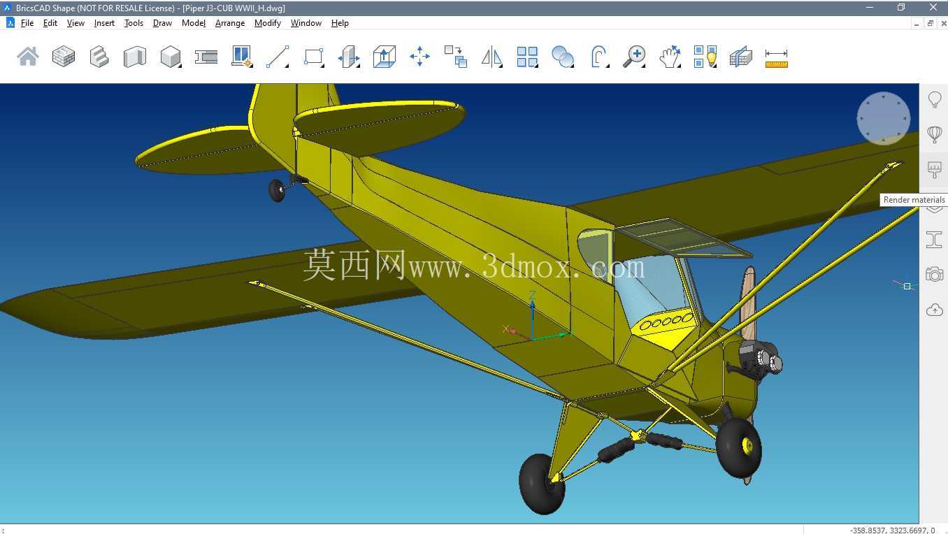 Piper J-3 Cub(可编辑和可扩展套件)123个零件