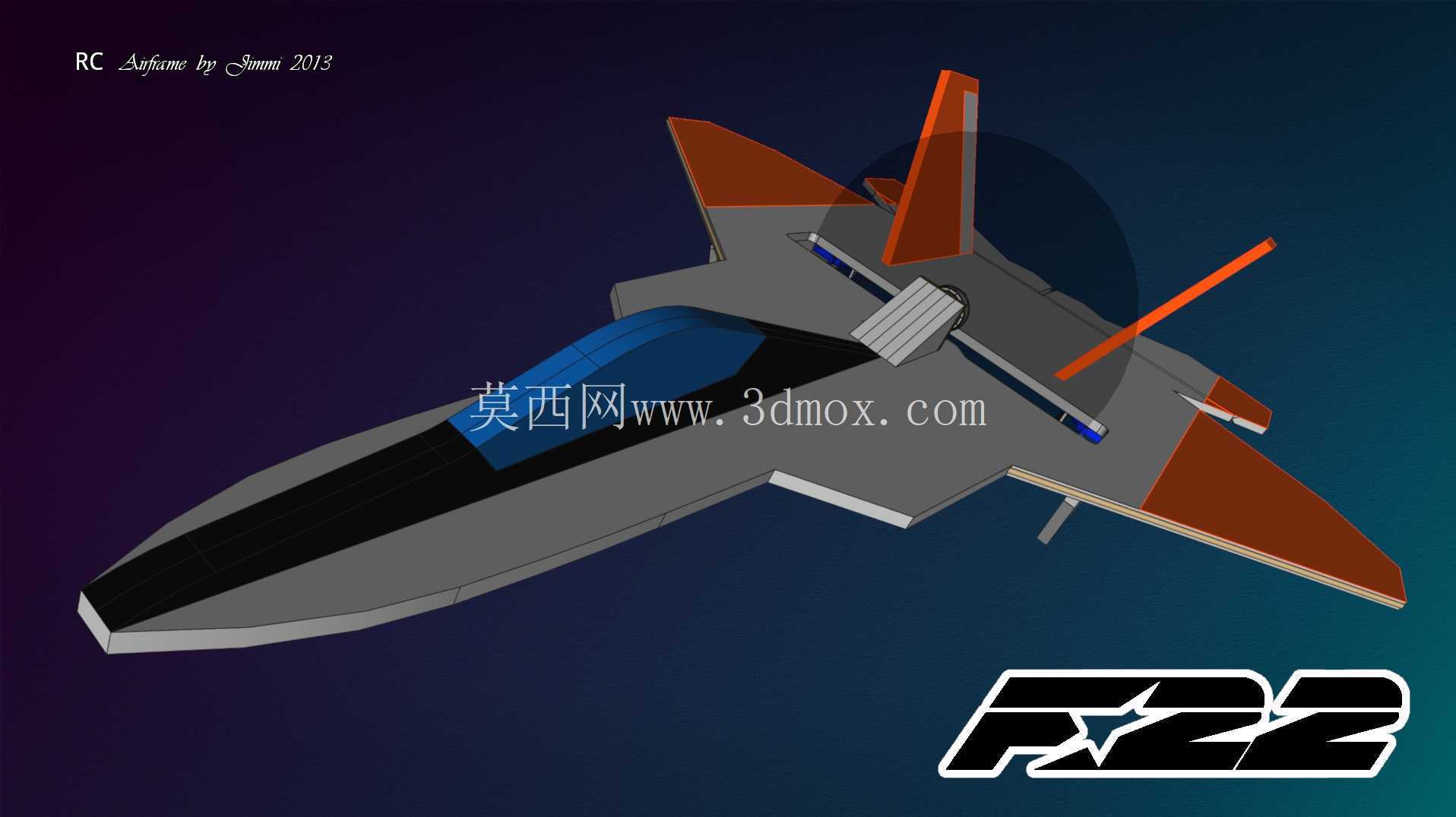 F22v1 RC 模型飞机由 6 毫米泡沫制成(Depron)