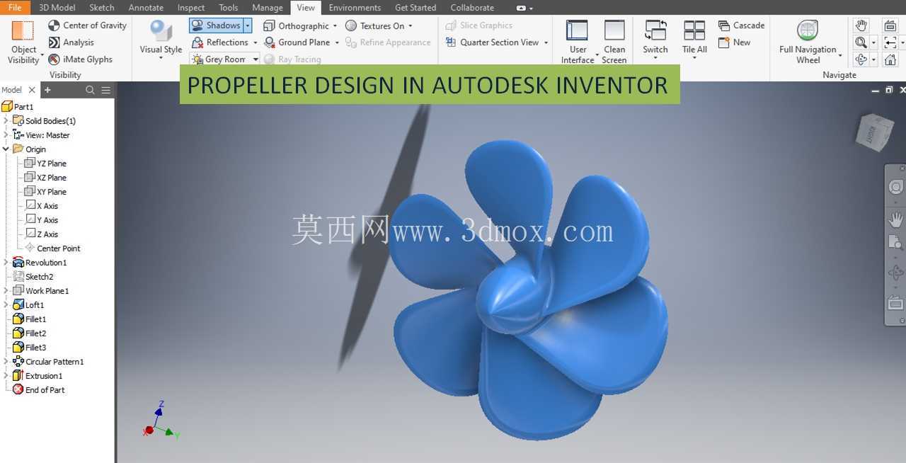 Autodesk Inventor 中的螺旋桨设计 ||发明家教程 ||欧特克发明家|| CAD教程