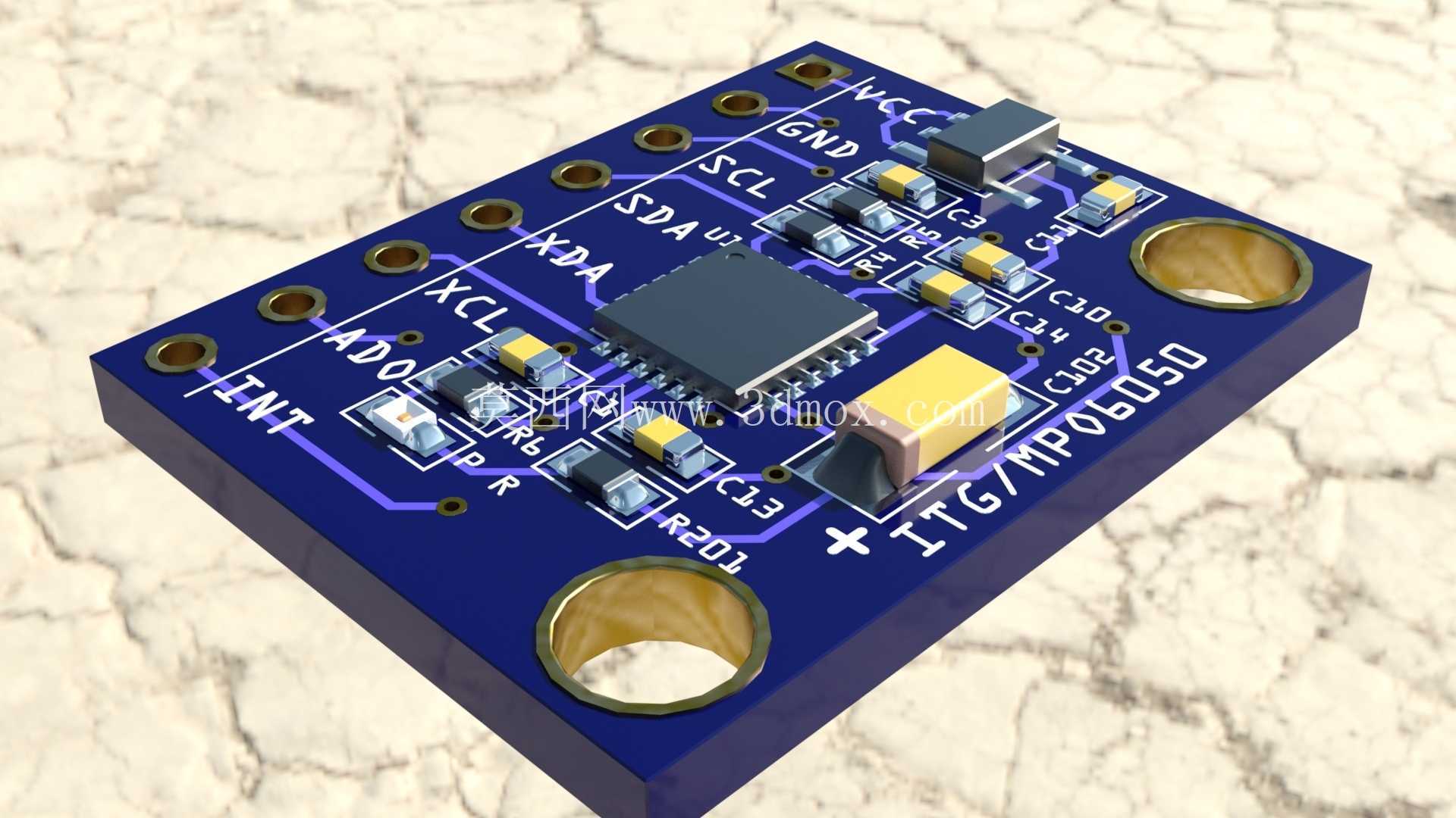 3d ģ�ͣ���ϸ�ڣ�GY-521 MPU-6050 ģ��������ٶȼƴ�����ģ��