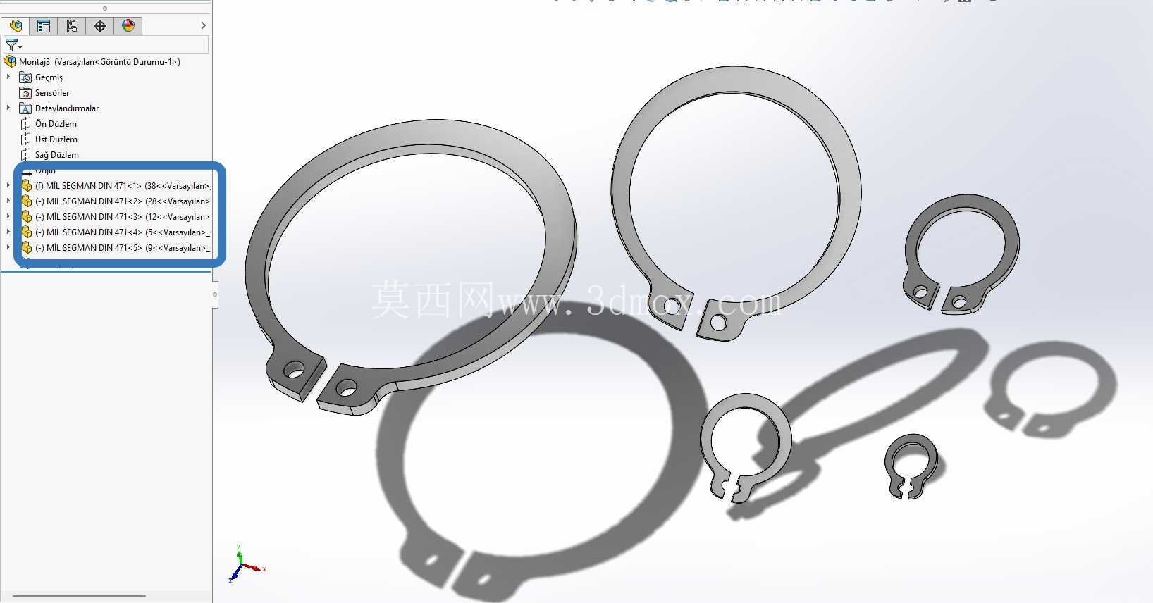 M?L SEGMAN DIN 471 - 轴的外部挡圈