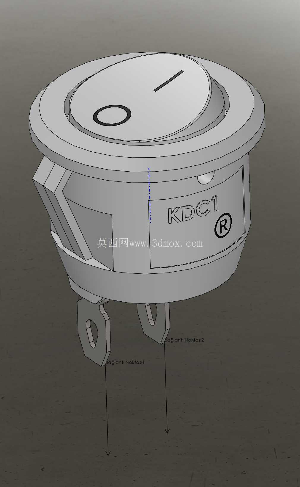 21mm 圆形 On/Off 0/1 白色开关 - KCD1