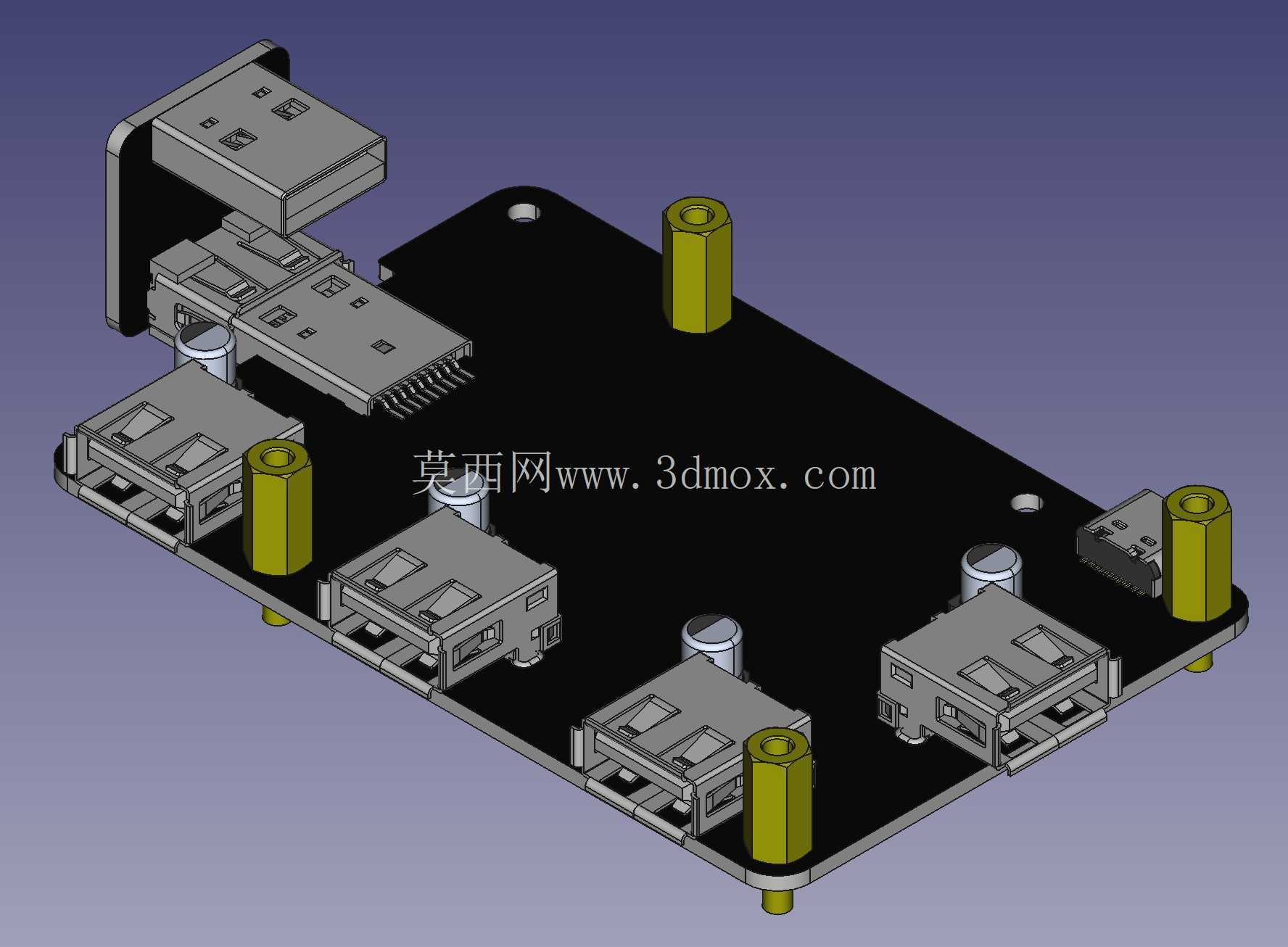 适用于 Raspberry Pi 4B 的 UUGEAR Mega4 4 端口 USB 3.1 PPPS 集线器