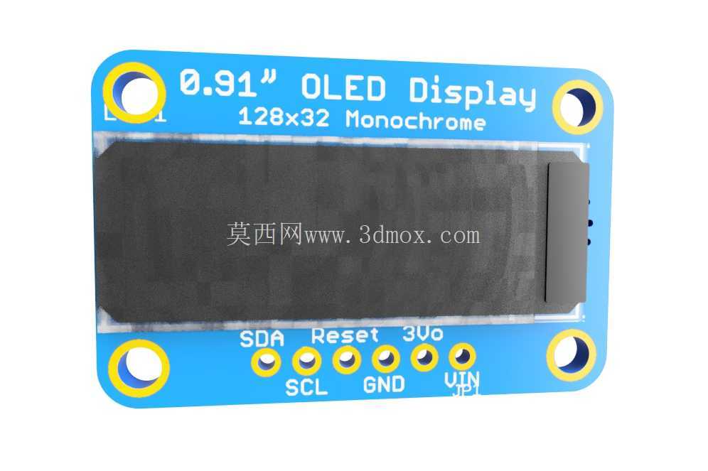 Adafruit 0.91 英寸 128x32 OLED 显示屏 STEMMA QT