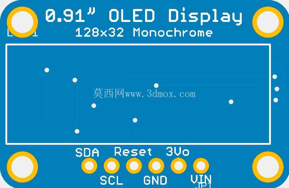Adafruit 0.91 英寸 128x32 OLED 显示屏 STEMMA QT