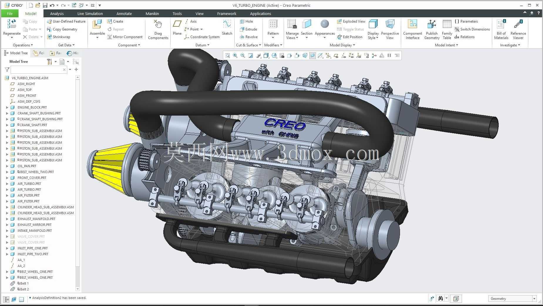 V6 Turbo Engine �� Creo PTC pentru ��ѵ�е�ʵ��