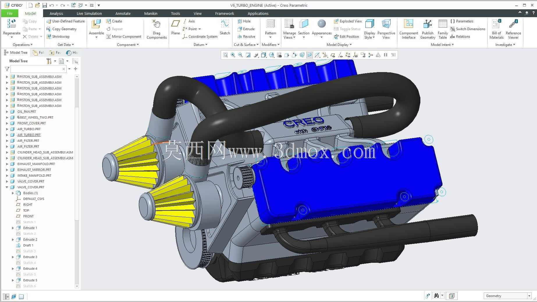 V6 Turbo Engine �� Creo PTC pentru ��ѵ�е�ʵ��