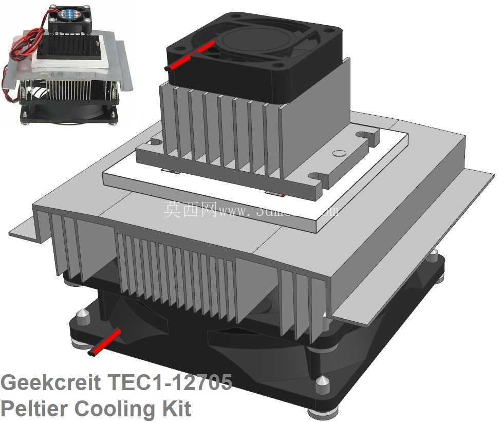 74W Peltier 空气冷却器套件 (12V) - Geekcreit