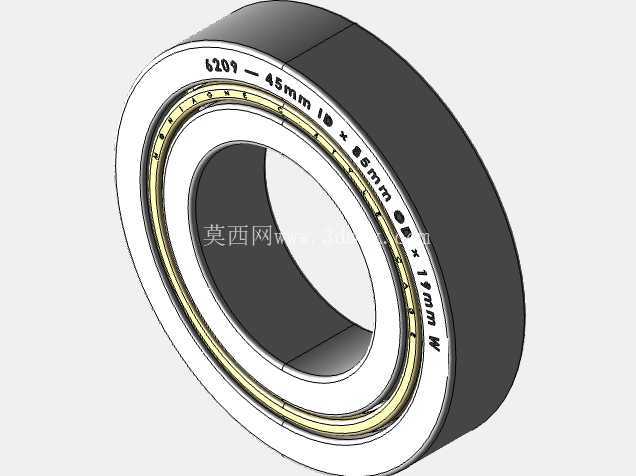 完整的公制 6200 系列,开放式轴承库 — SolidWorks 和 Step 模型