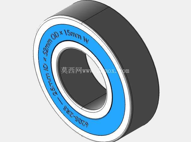 完整的公制 6200-2RS,双密封轴承库 — SolidWorks 和 Step 模型