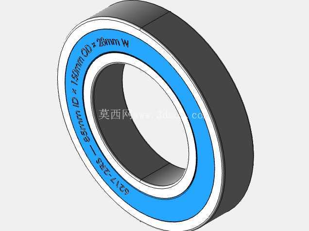 完整的公制 6200-2RS,双密封轴承库 — SolidWorks 和 Step 模型