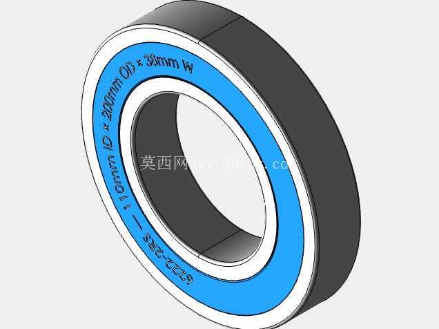 完整的公制 6200-2RS,双密封轴承库 — SolidWorks 和 Step 模型