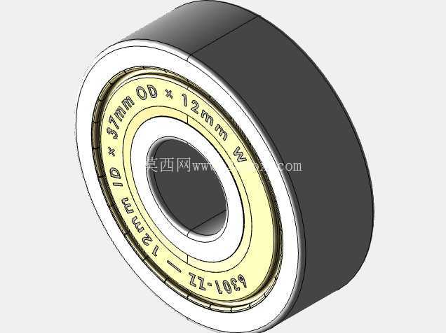 完整的公制 6300-ZZ、双屏蔽轴承库 — SolidWorks 和 Step 模型