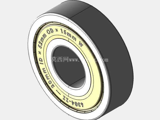 完整的公制 6300-ZZ、双屏蔽轴承库 — SolidWorks 和 Step 模型