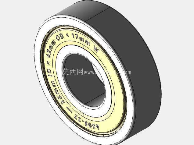 完整的公制 6300-ZZ、双屏蔽轴承库 — SolidWorks 和 Step 模型