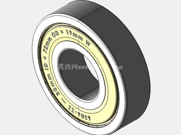 完整的公制 6300-ZZ、双屏蔽轴承库 — SolidWorks 和 Step 模型