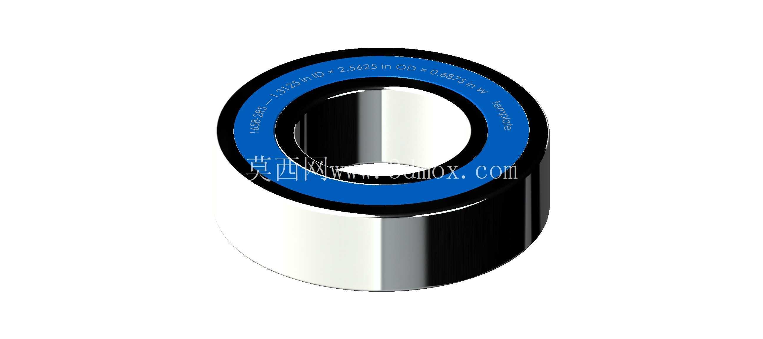 ������Ӣ�� 1600-2RS ϵ�У�˫�ܷ���п� �� SolidWorks �� Step ģ��