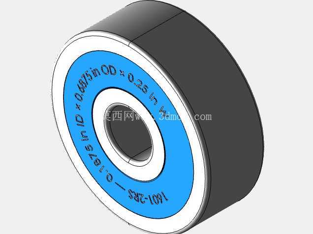 完整的英制 1600-2RS 系列,双密封轴承库 — SolidWorks 和 Step 模型