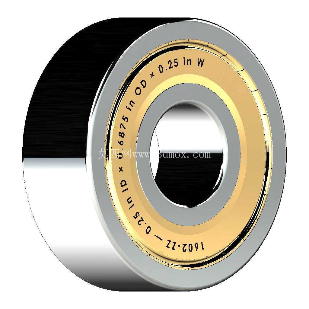 ������Ӣ�� 1600-ZZ��˫������п� �� SolidWorks �� Step ģ��