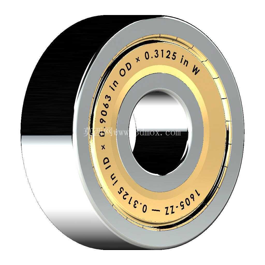 ������Ӣ�� 1600-ZZ��˫������п� �� SolidWorks �� Step ģ��