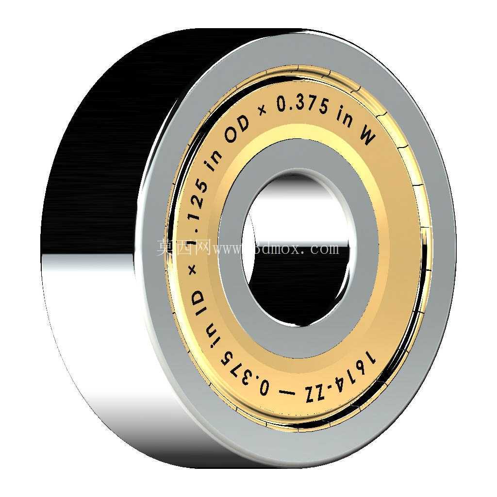 ������Ӣ�� 1600-ZZ��˫������п� �� SolidWorks �� Step ģ��