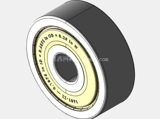 完整的英制 1600-ZZ、双屏蔽轴承库 — SolidWorks 和 Step 模型