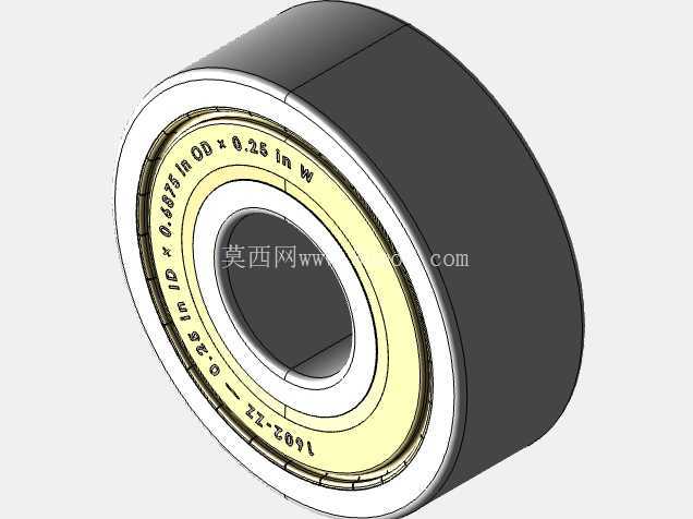 完整的英制 1600-ZZ、双屏蔽轴承库 — SolidWorks 和 Step 模型