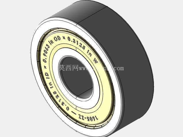 完整的英制 1600-ZZ、双屏蔽轴承库 — SolidWorks 和 Step 模型