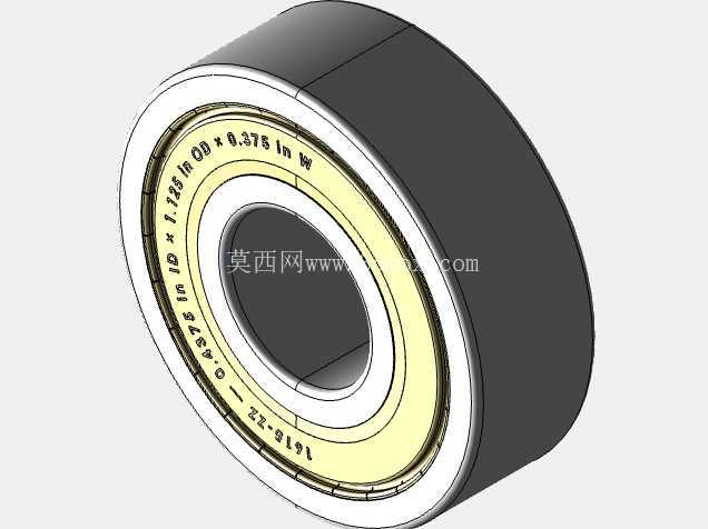 完整的英制 1600-ZZ、双屏蔽轴承库 — SolidWorks 和 Step 模型