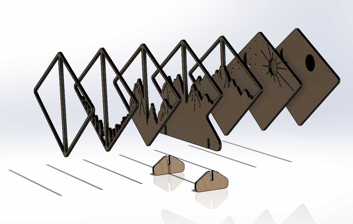 激光切割木画3D