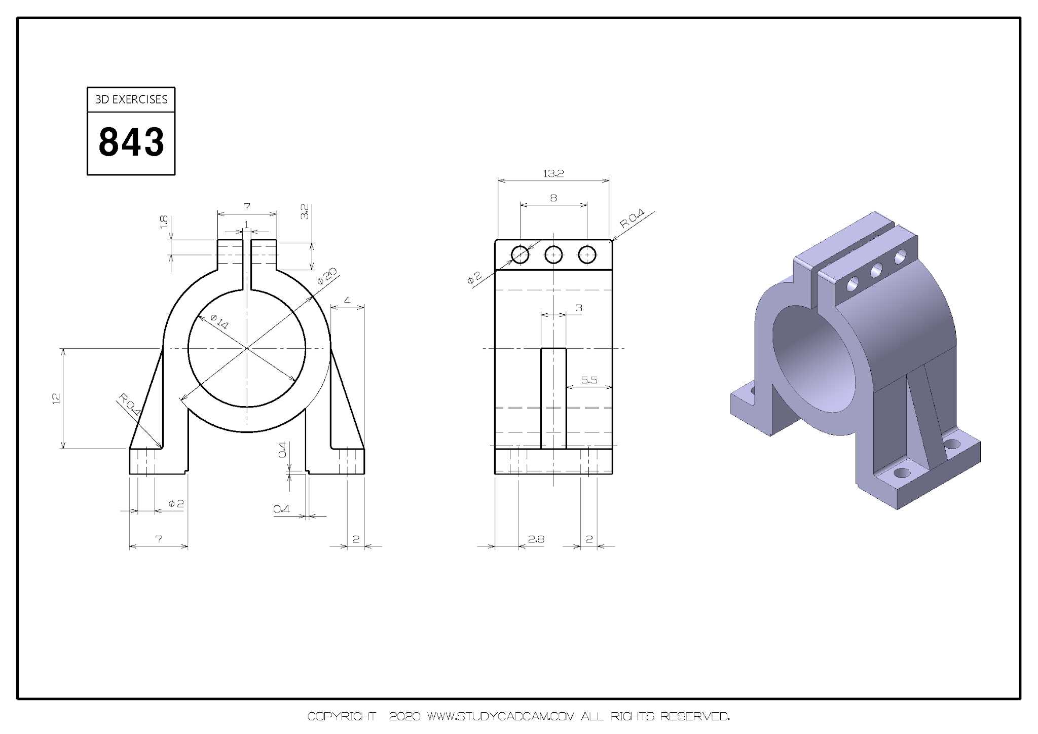 Studycadcam三维CAD练习843/Autodesk Inventor Pro