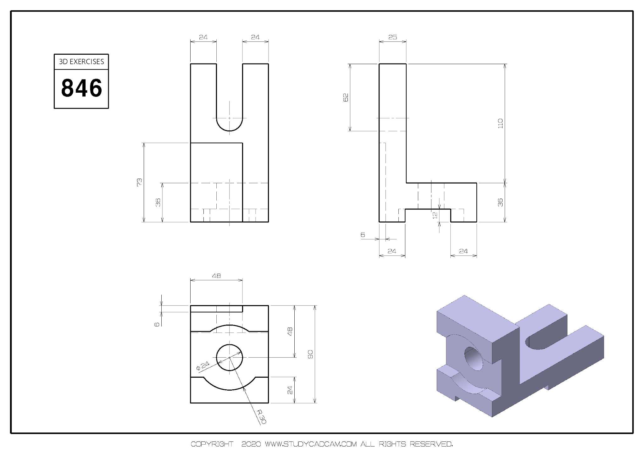 Studycadcam三维CAD练习846/Autodesk Inventor Pro